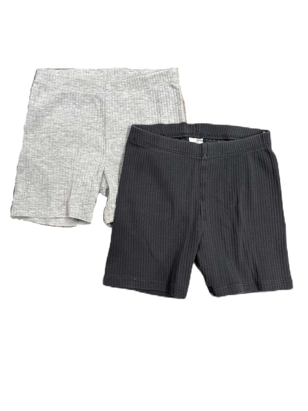 Lot of 2 H&M Organic Cotton Ribbed Bike Shorts - Black & Grey - Size 3T